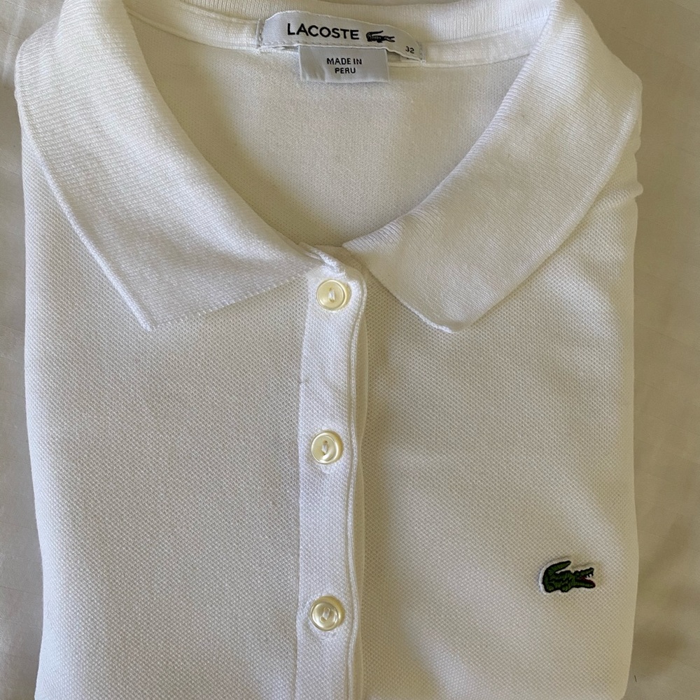 Lacoste white stretch women’s polo dress size 32